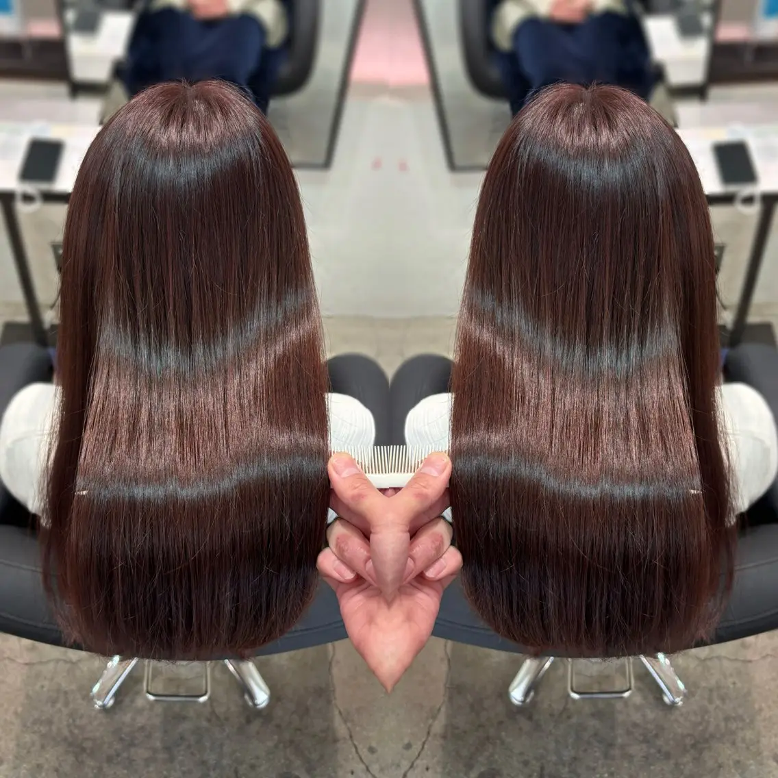 ロング カット ヘアカラー トリートメント 平山 正樹のヘアスタイル