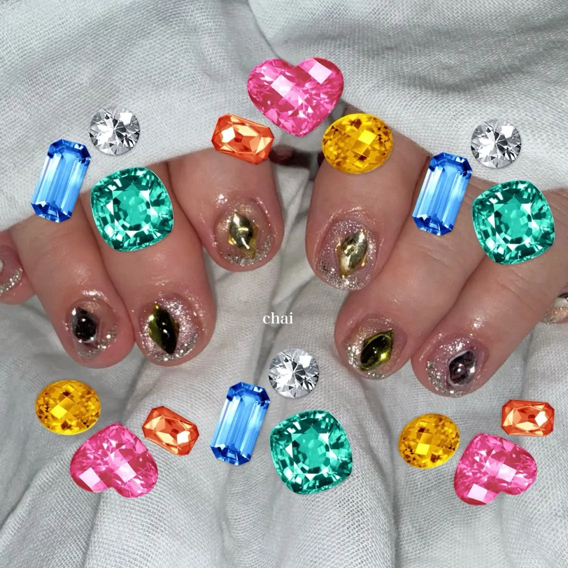 ネイル マグネットネイル ショートネイル ハンドネイル chai nail +  eye📍鶴橋のネイルデザイン