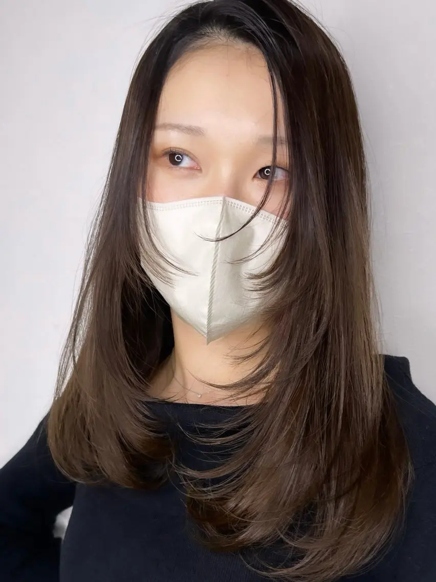 セミロング カット ヘアカラー トリートメント 剣持友希/ifh iizuka/高崎のヘアスタイル