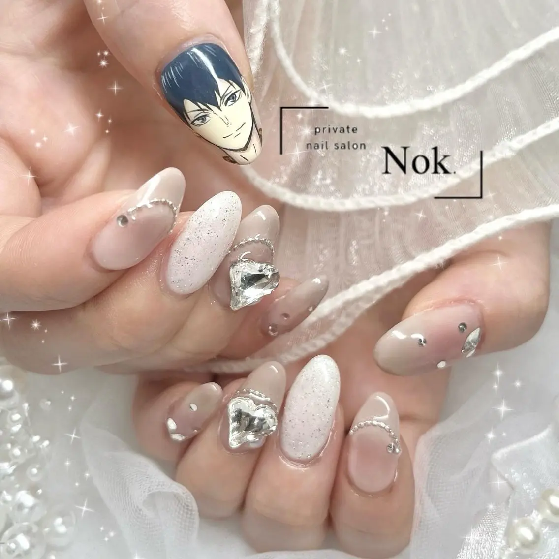 ネイル ハート ハンドネイル 池袋痛ネイル Nok. 渡辺のネイルデザイン