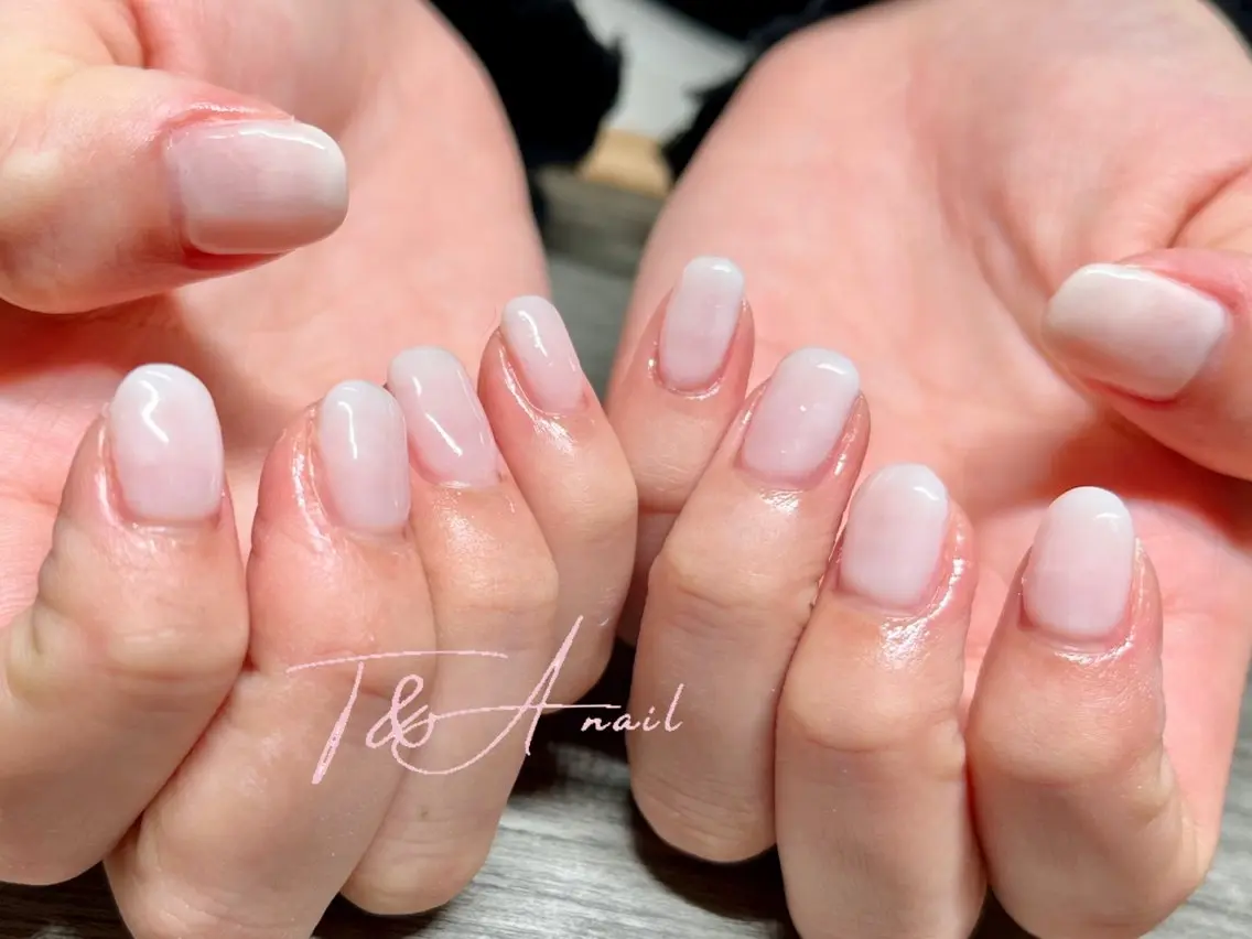 ネイル ジェルネイル ワンカラーネイル スカルプネイル シンプルネイル ホワイト T&A nailのネイルデザイン