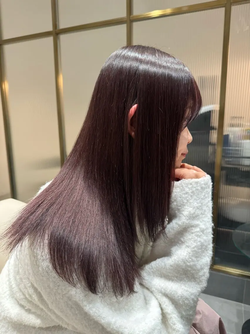 セミロング カラー ヘアカラー トリートメント ヘッドスパ ヘアセット 韓国ヘア/レイヤー/ 顔まわり/りょーとのヘアスタイル