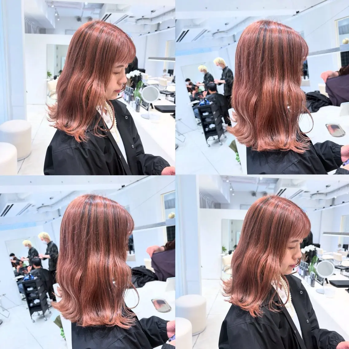 ミディアム カラー ベージュカラー ブラウンカラー デザインカラー ハイライトカラー ハイトーンカラー ヘアカラー トリートメント ヘッドスパ ヘアセット カジュアルを女っぽく 𝗮𝘆𝗮𝗰𝗼のヘアスタイル