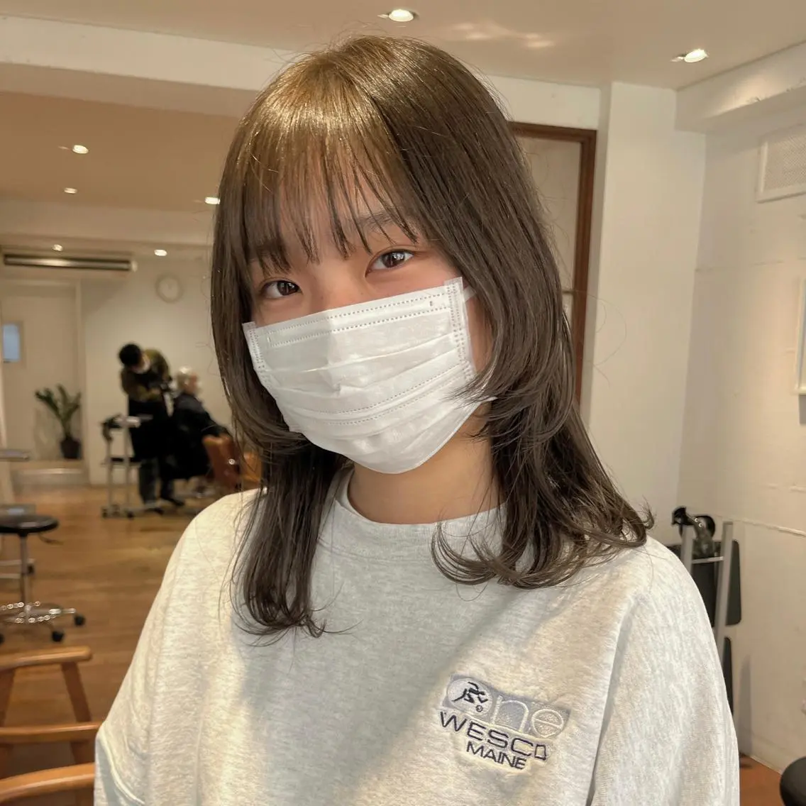 セミロング カラー パーマ ヘアアレンジ メンズ キッズ ネイル マツエク・マツパ アイブロウ ベージュカラー 赤色 お洒落パーマ/ボブ ❄️Tomoka❄️のヘアスタイル
