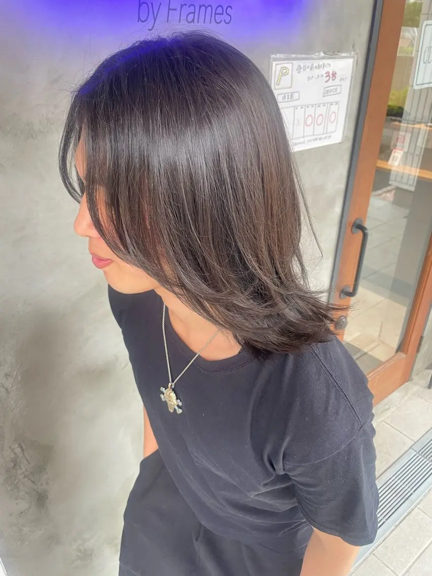 セミロング カラー メンズ 廣瀬 飛翔のヘアスタイル