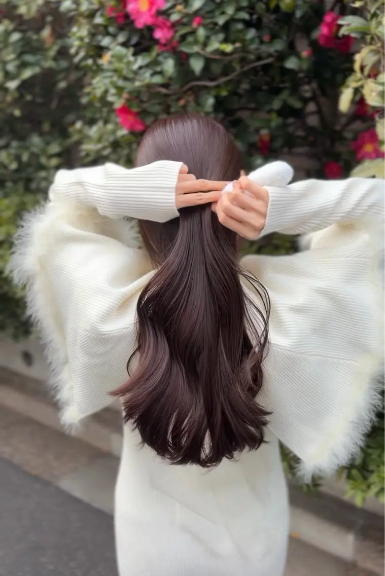 ロング カラー ブラウンカラー ラベンダーカラー カット ヘアカラー トリートメント ご新規様限定 透明感カラーKANAのヘアスタイル