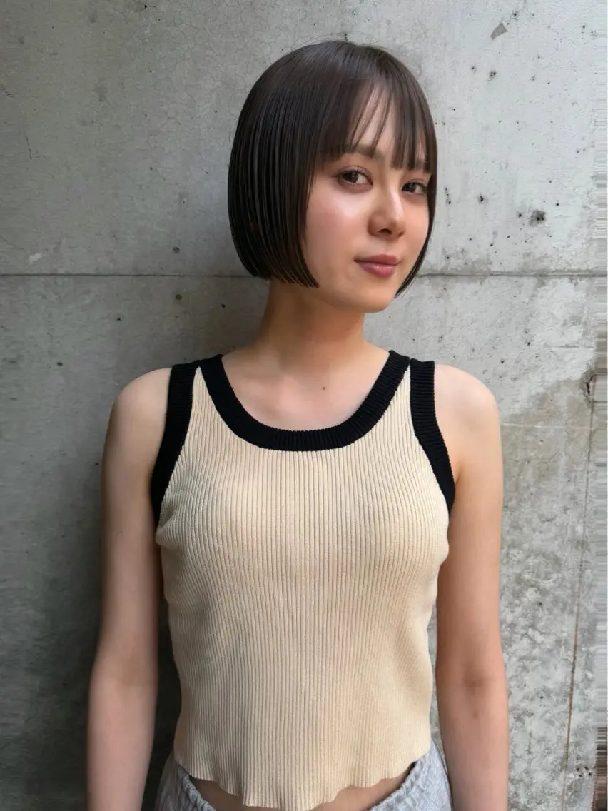 ミディアム ケアカラー カット ヘアカラー トリートメント Manaka🟤 今泉　Musiiikのヘアスタイル