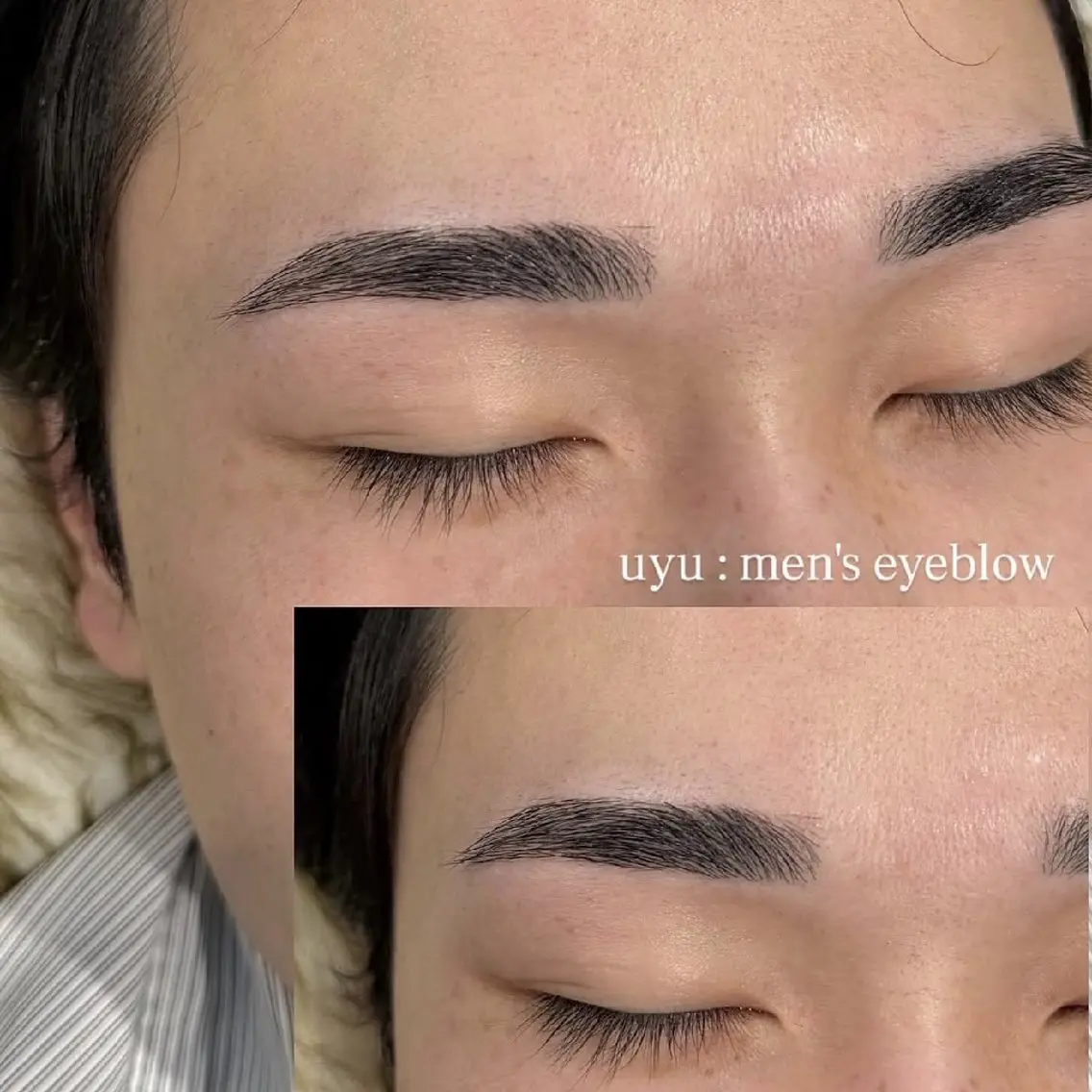 アイブロウ メンズ メンズアイブロウ 眉毛ワックス脱毛 NEWOPEN🎀 UYU新宿サロンHPのマツエク・マツパデザイン