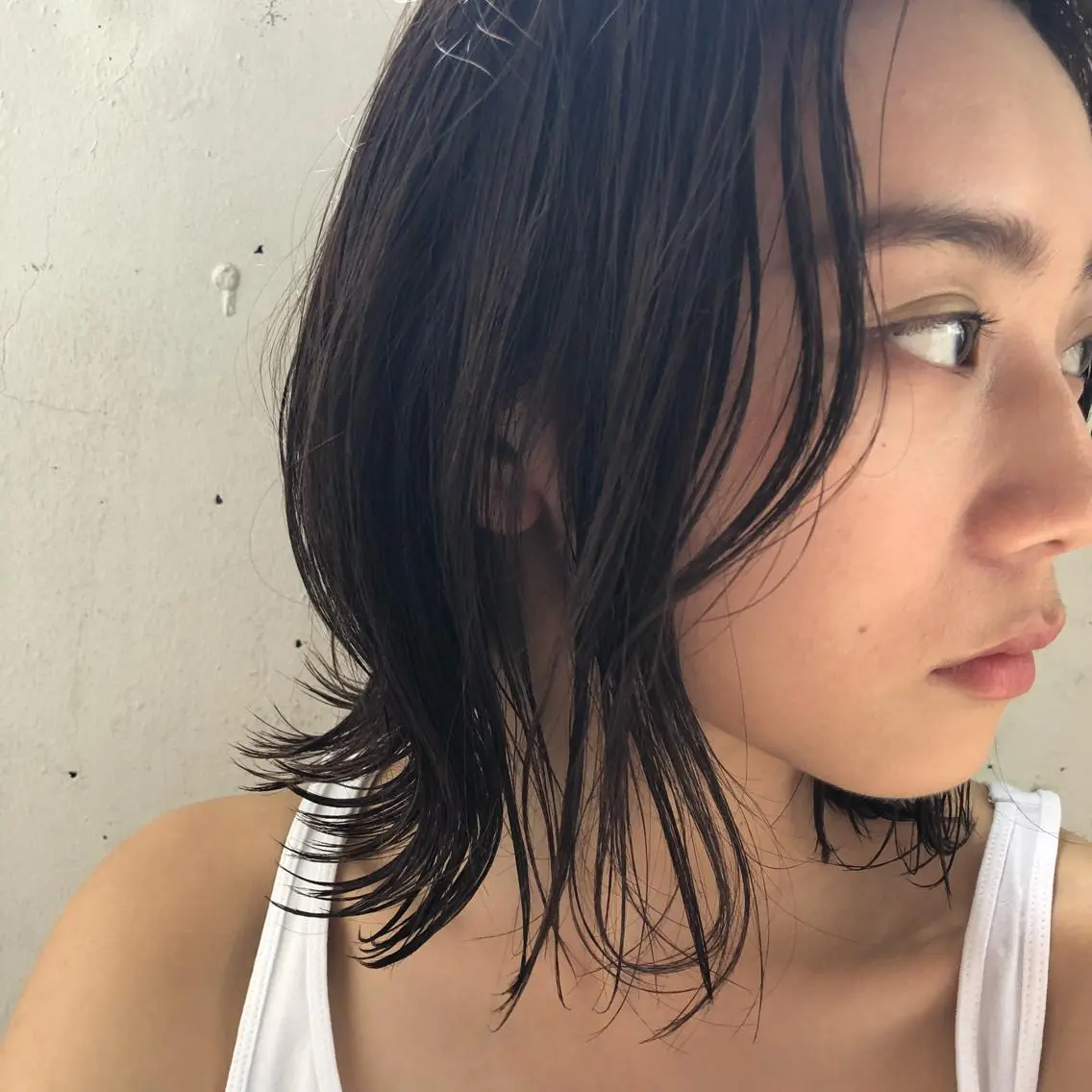 ミディアム 切りっぱなしボブ ミディアムパーマ アッシュ ボブ 外国人風カラー ショート職人 美容師【KENTA】のヘアスタイル