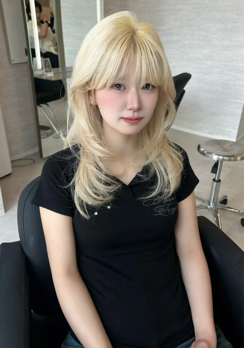 【🌀韓国ハイトーン🌀】ブリーチリタッチ+ワンカラー+保湿トリートメントの写真