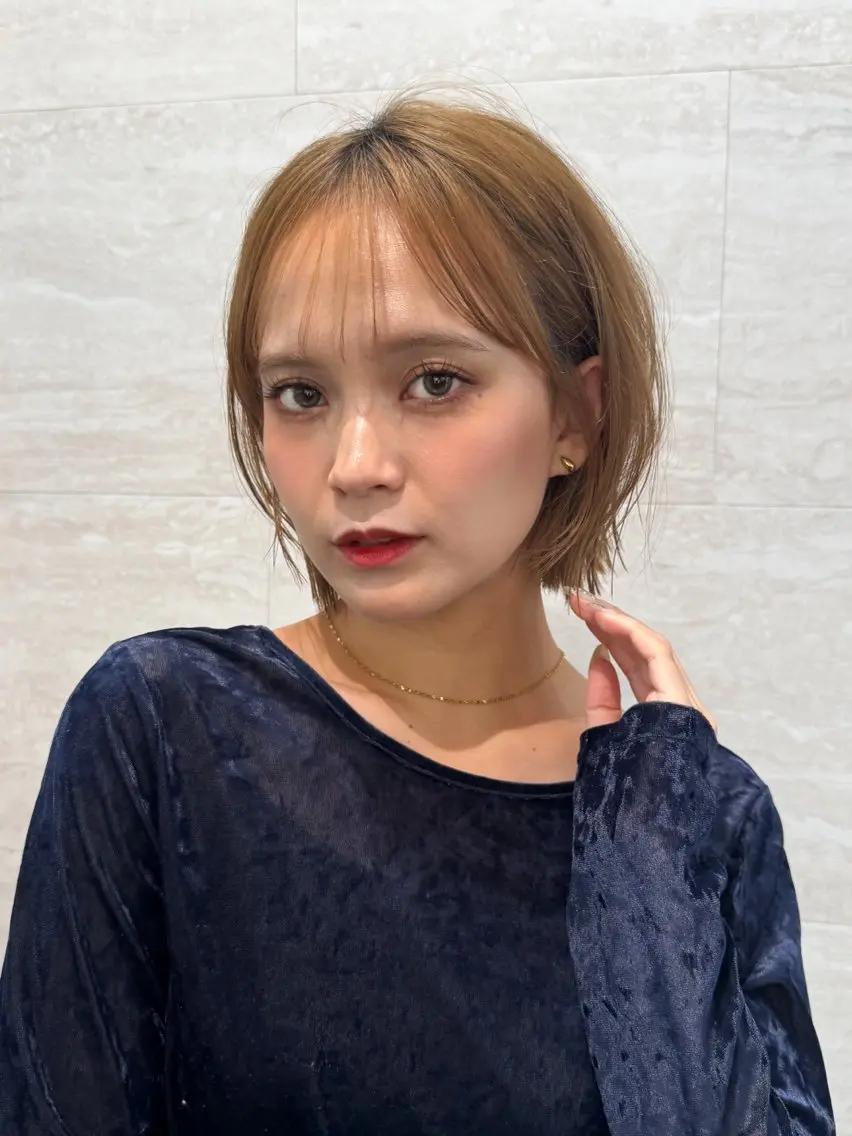 ミディアム 🫧ボブ／縮毛矯正／ 小顔／ゆーな🫧のヘアスタイル
