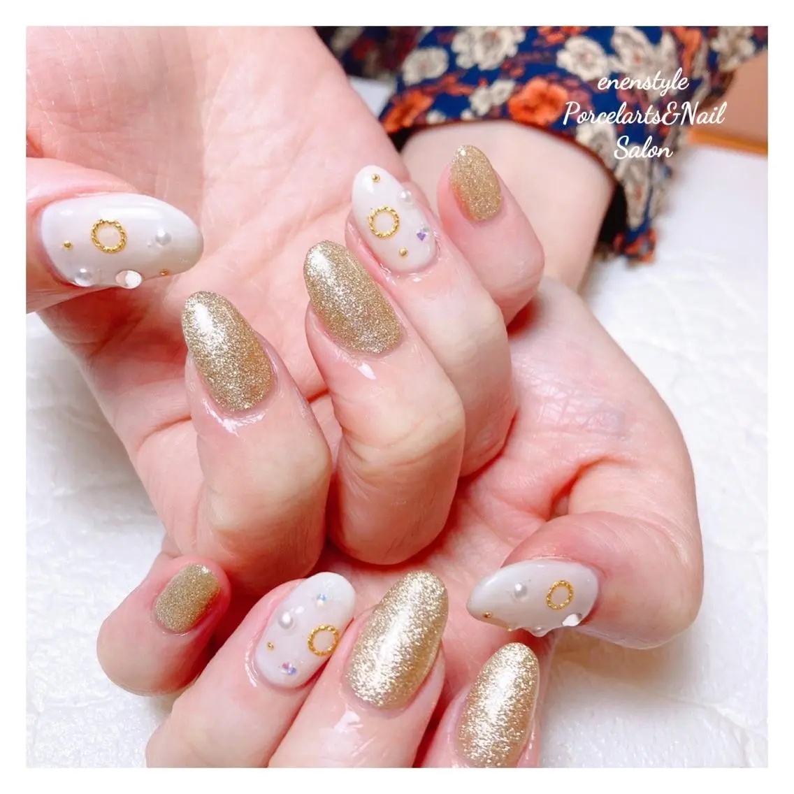 ミディアム ネイル 🐾enen style 🐾のネイルデザイン
