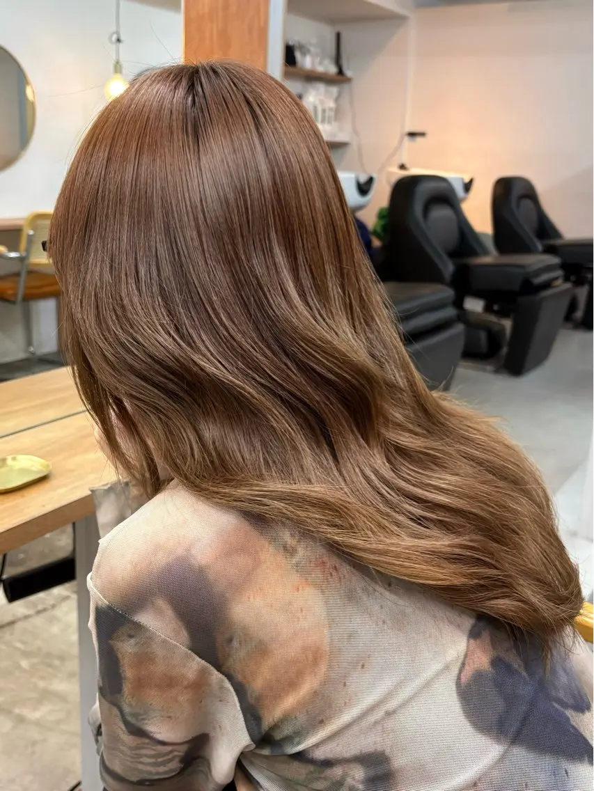 ロング カラー カット ヘアカラー トリートメント まさと/ヘーゼルベー ジュ/レイヤーカットのヘアスタイル