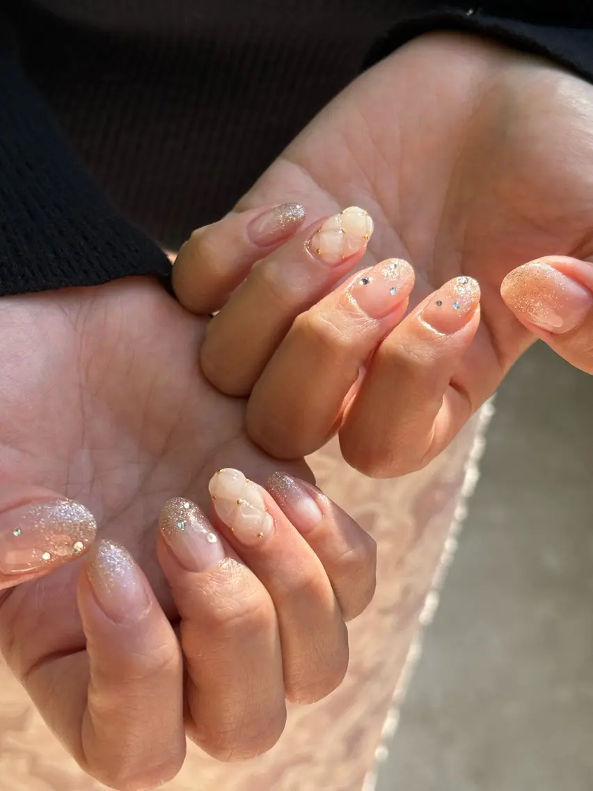 キッズ ネイル フットネイル ジェルネイル マグネットネイル ニュアンスネイル ワンカラーネイル illum hicariのネイルデザイン