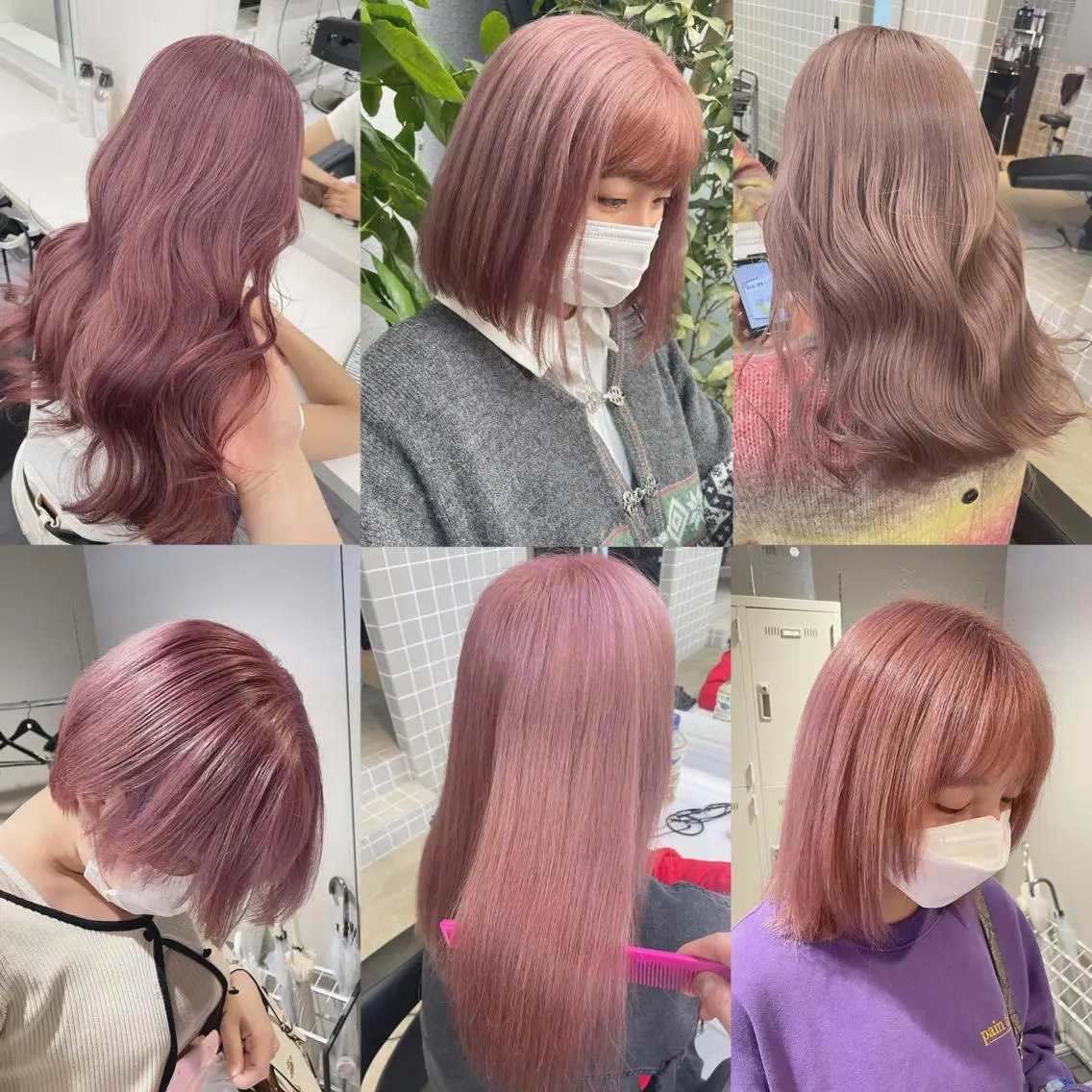 セミロング カラー 抜け感レイヤー︴ ニュアンスカラーのヘアスタイル