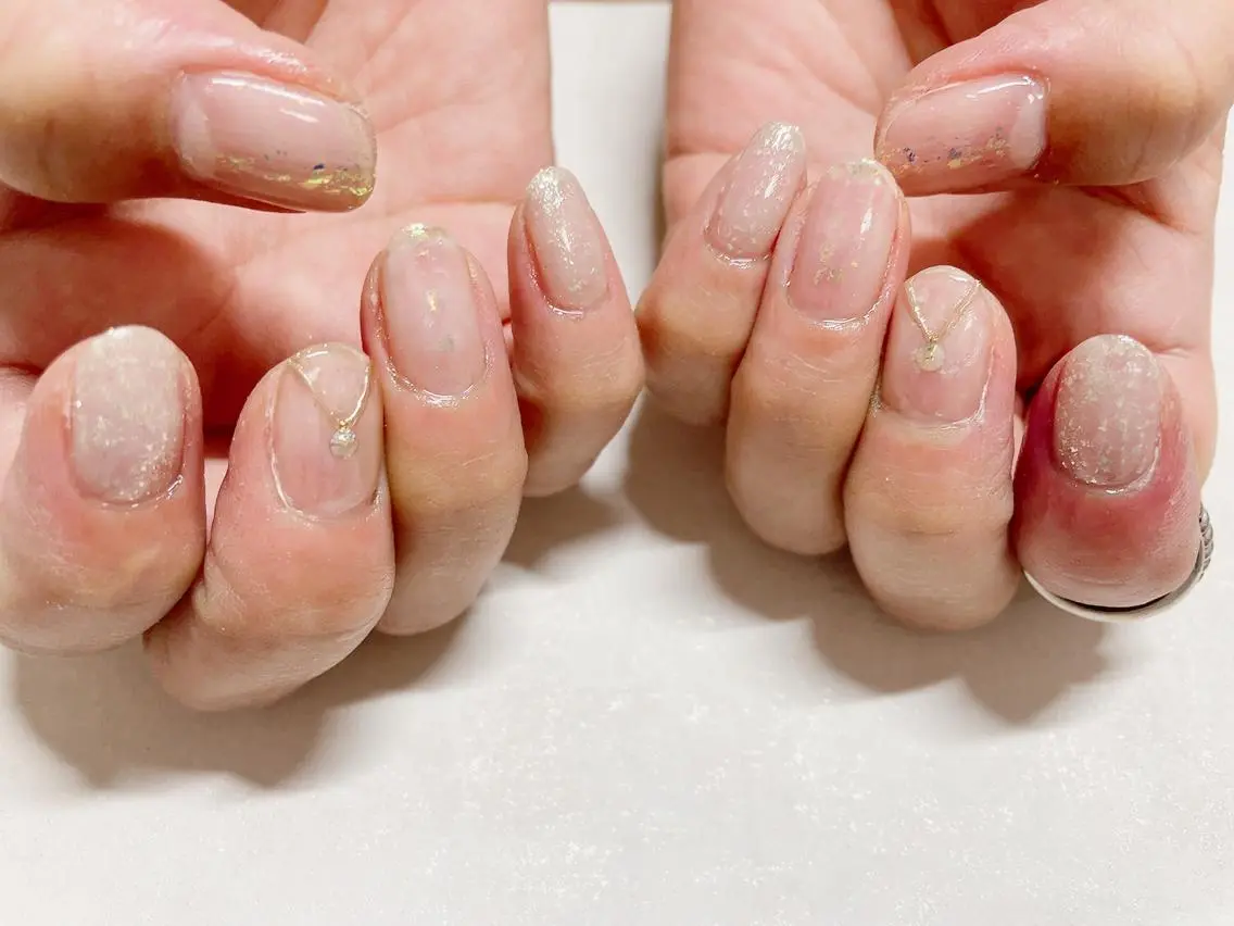 ネイル オーロラネイル フラワーネイル フットネイル フレンチネイル ジェルネイル ハンドネイル mogunail &blowのネイルデザイン