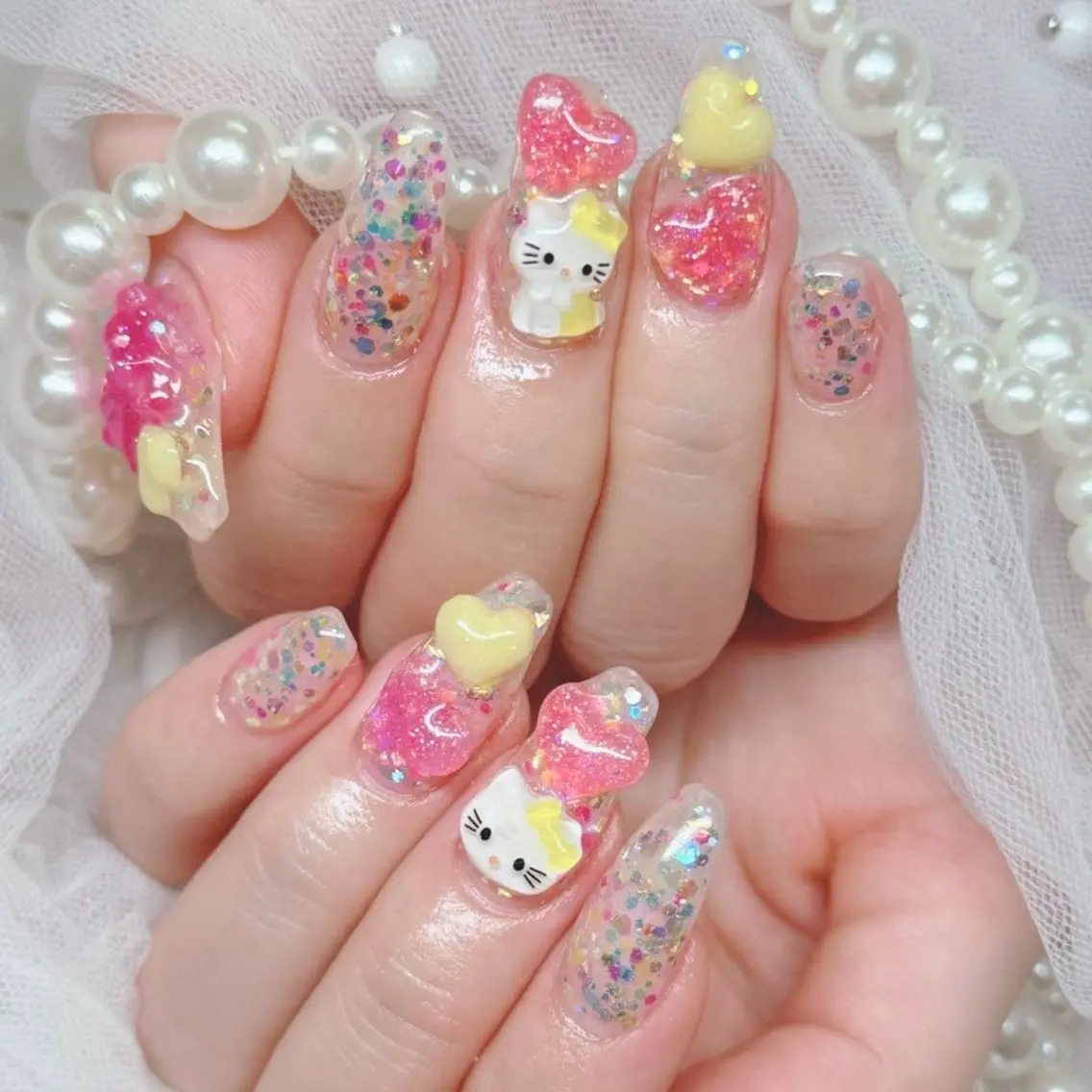ネイル ジェルネイル ガーリー Nail lieNのネイルデザイン