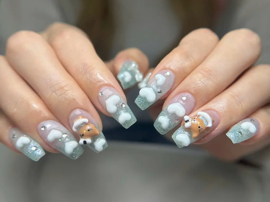 ネイル アートネイル オーロラネイル フレンチネイル ジェルネイル グラデーション ハンドネイル Luci Nail Shinokuboのネイルデザイン