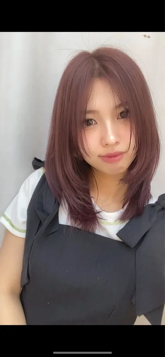 ミディアム カラー パーマ ヘアアレンジ ミディアムレイヤー ハイレイヤー レイヤーカット ウルフカット カット ヘアカラー トリートメント ヘアセット 小野寺瑞希 /最小顔カットのヘアスタイル