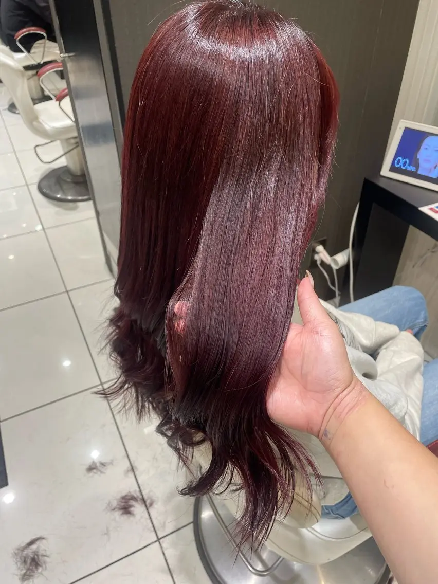 ロング カラー カット ヘアカラー トリートメント 💞暖色カラー 💞risaのヘアスタイル