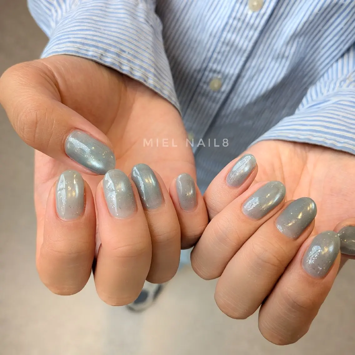 ネイル ブルー マグネットネイル miel nail mayaのネイルデザイン