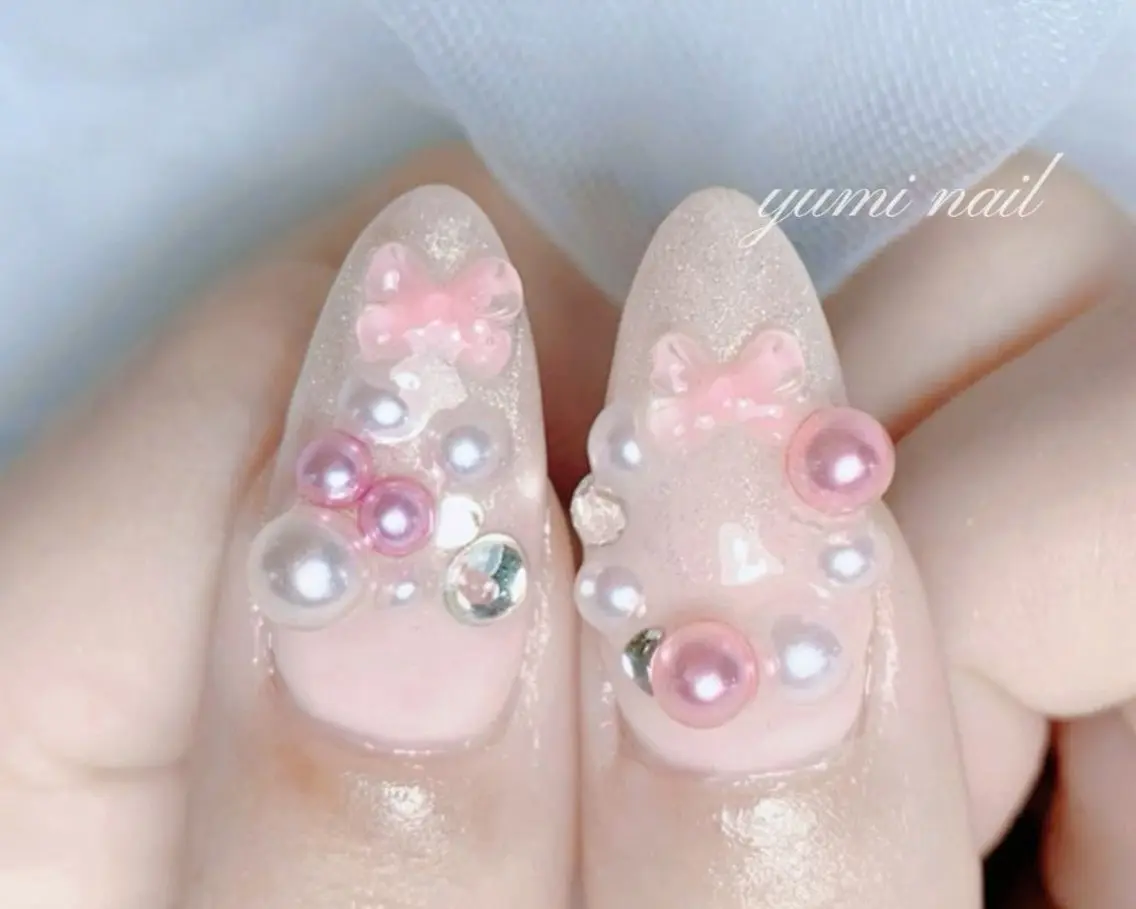 ネイル ハンドネイル 𝐲𝐮𝐦𝐢🎀 長さ出しデザイン専門のネイルデザイン