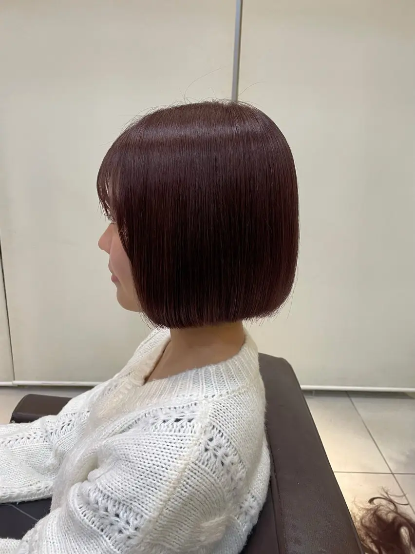 セミロング カット 縮毛矯正 トリートメント 🤎韓国ヘア ベージュ まゆか🤎のヘアスタイル