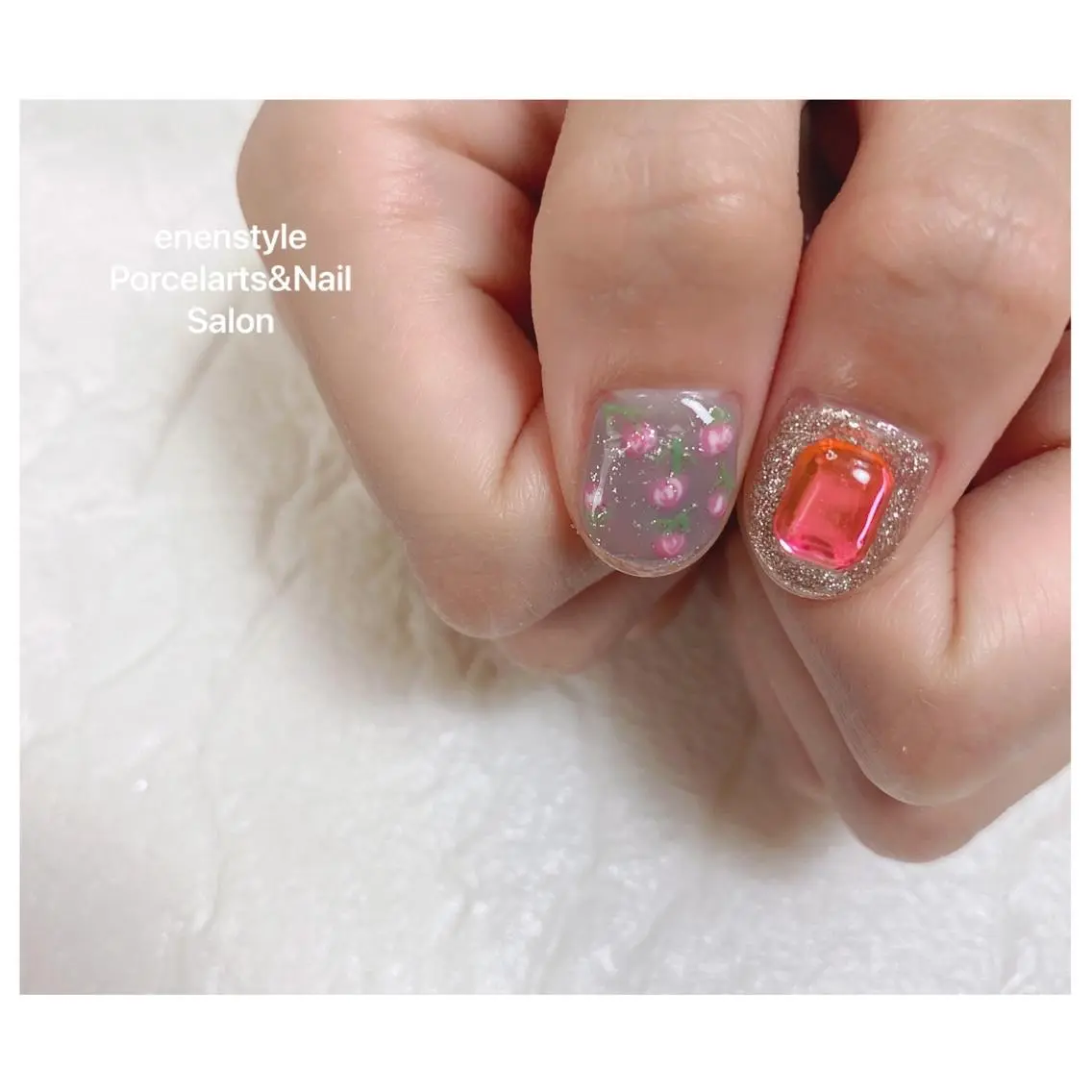 ショート ネイル ハンドネイル 🐾enen style 🐾のネイルデザイン