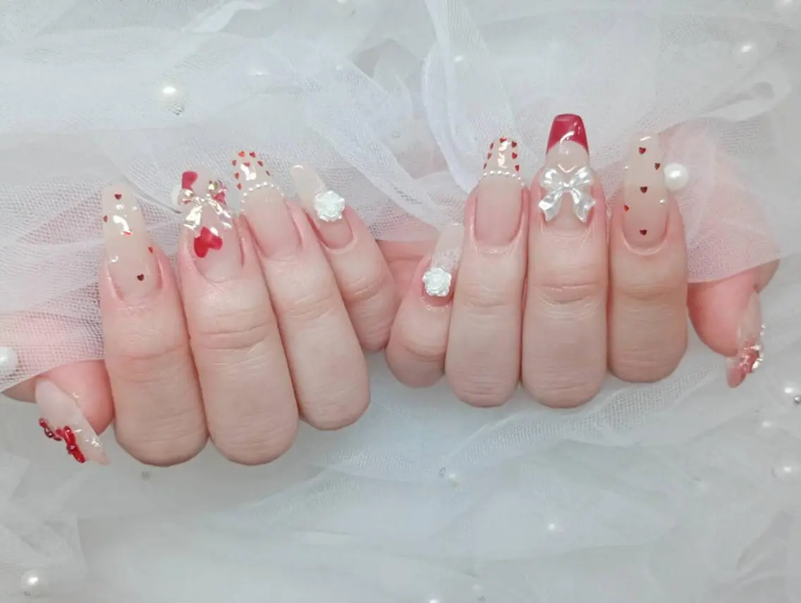 ネイル 長さ出し ジェルネイル 韓国ネイル 持ち込み パラジェル ハンドネイル ハンドケア Hana Bloom Nail💜Akiのネイルデザイン
