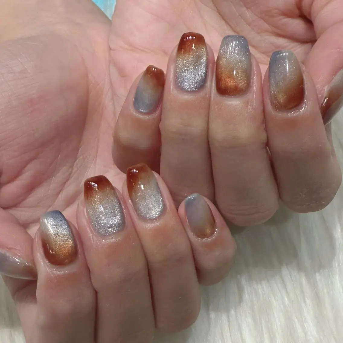 ネイル マグネットネイル ニュアンスネイル ハンドネイル Kanai Harukaのネイルデザイン