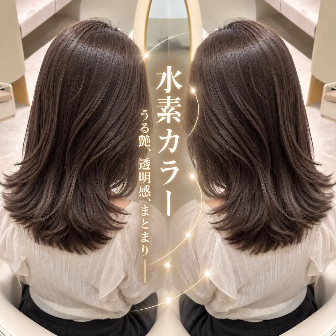 ミディアム カット ヘアカラー トリートメント 髙落 香帆のヘアスタイル
