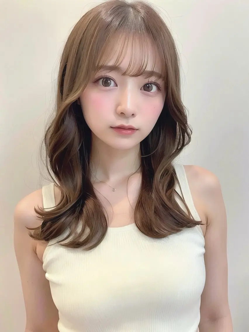セミロング ハイライト 髪質改善 韓国風ヘア レイヤーカット 縮毛矯正 カット ヘアカラー トリートメント 髪質改善/レイヤー/ ショート/koshiのヘアスタイル