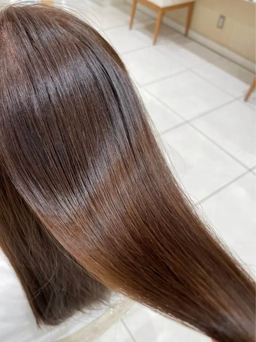 【縮毛矯正モデル】根元リタッチ🐰6cm以内➕トリートメント🐰ྀི自然なストレートの写真