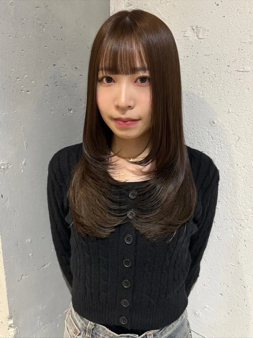 ロング カラー カット ヘアカラー トリートメント Juna✂️ レイヤー / ボブのヘアスタイル