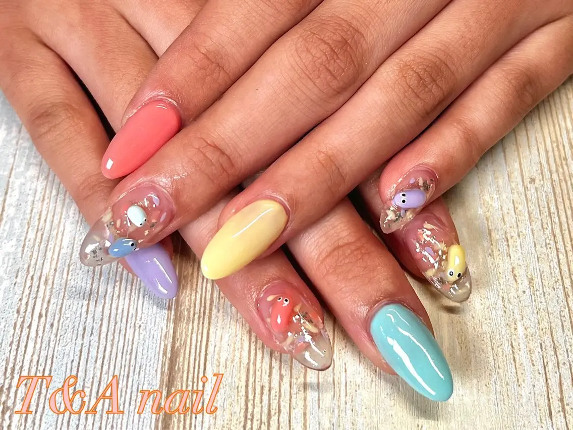 ネイル 長さ出し ジェルネイル ニュアンスネイル スカルプネイル T&A nailのネイルデザイン