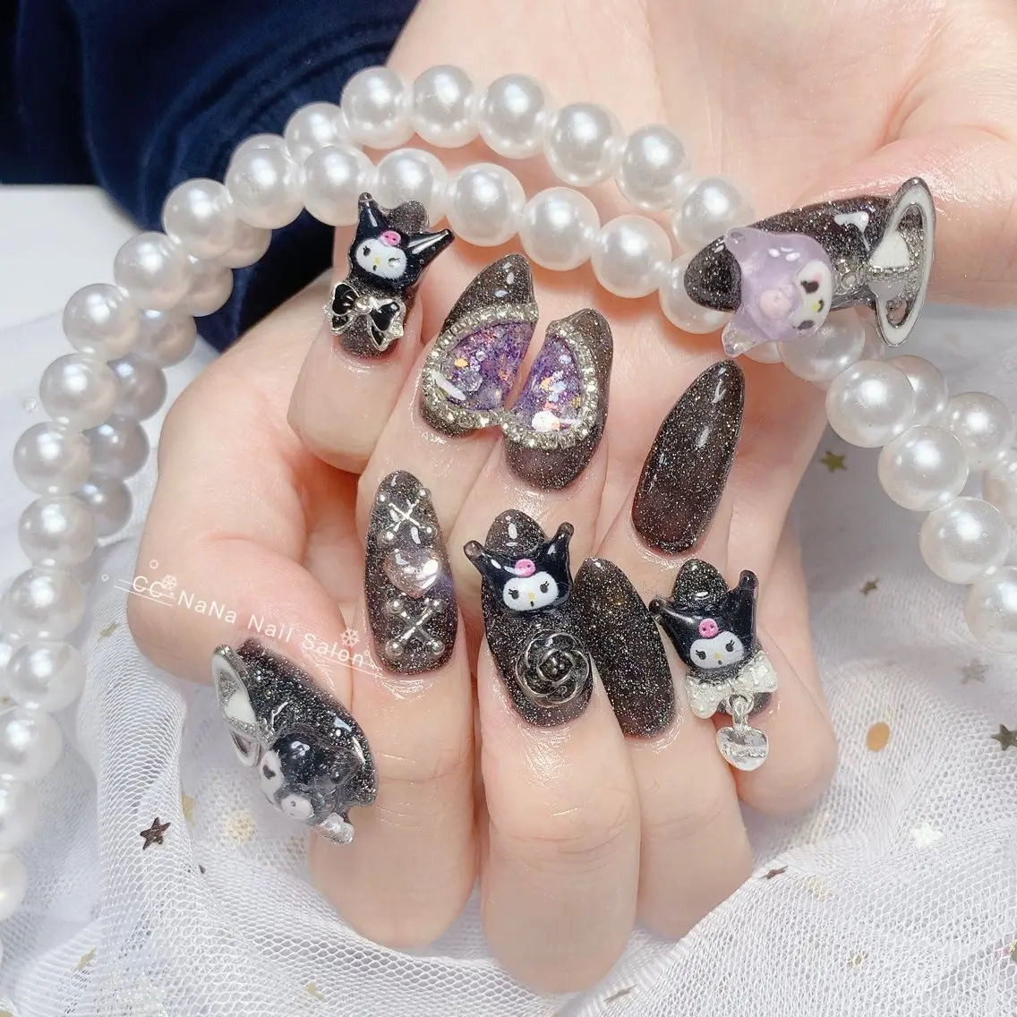 ネイル チークネイル フラッシュネイル ハート キラキラネイル 韓国ネイル ハンドネイル CCNaNaスカルプ 長さだし専門💎Yoのネイルデザイン