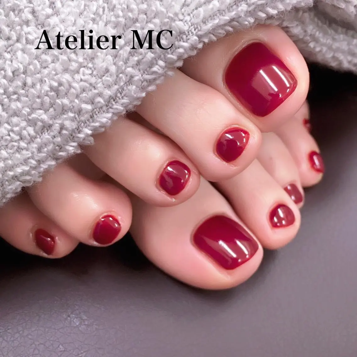 🟥フット👣 ワンカラーネイル🟥の写真