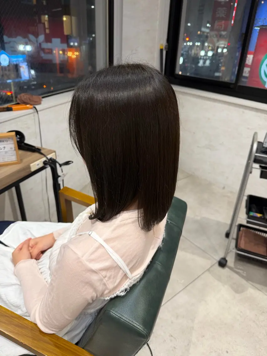 ミディアム カラー くま‪‪🤍透明感 🎀ナチュラルカラーのヘアスタイル