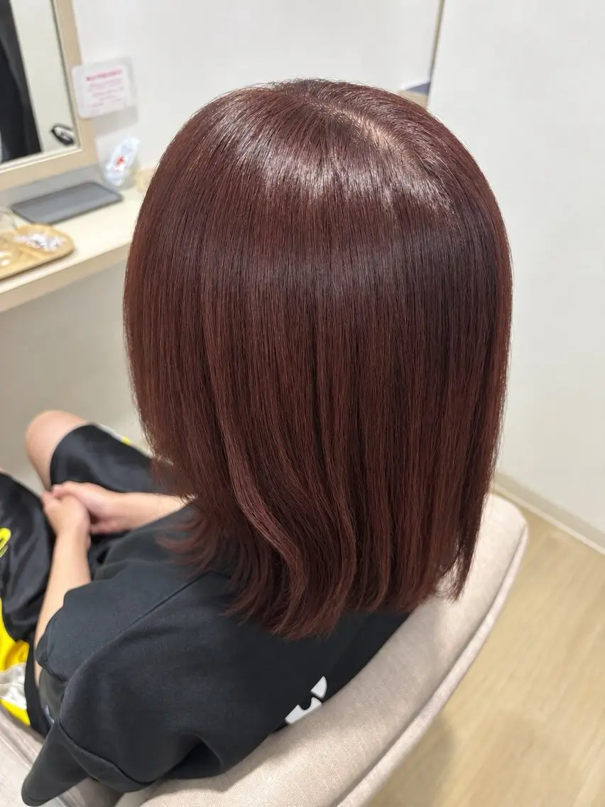 カラー ブラウンカラー ピンクカラー 梶梅 衣倫のヘアスタイル