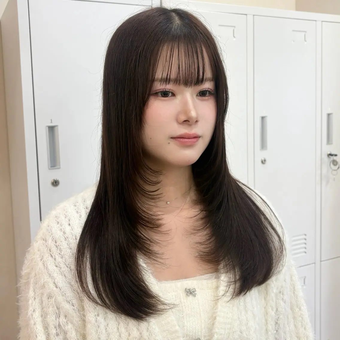 ロング カット ヘアカラー トリートメント MIDORI🎀 透明感/ベージュのヘアスタイル