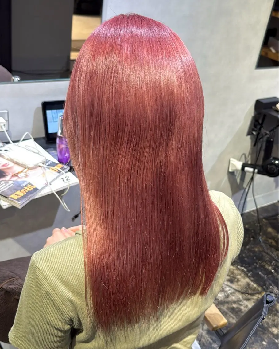 セミロング カラー ピンクカラー ヘアカラー 透明感カラー/パーマ 🌀アオノのヘアスタイル