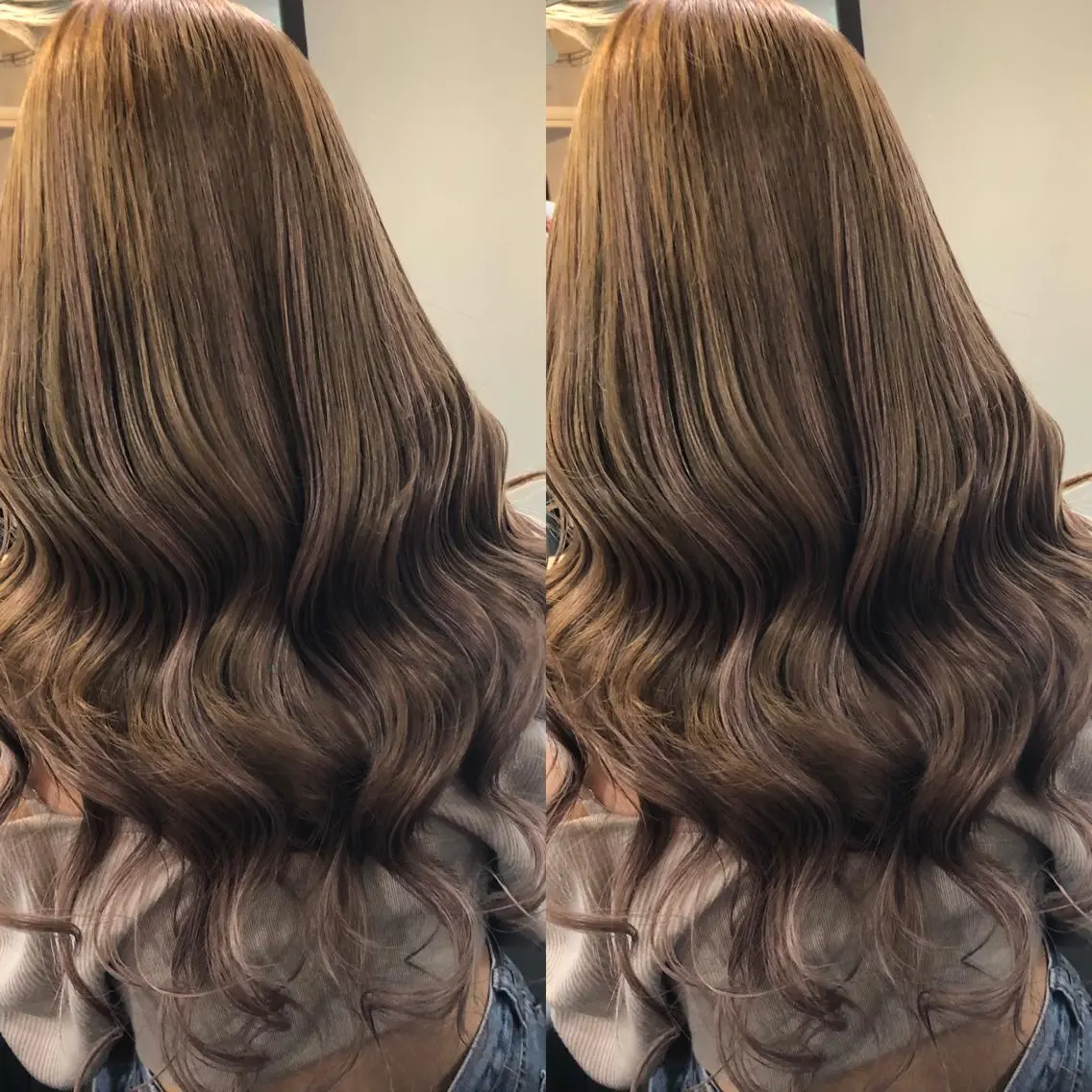 ロング カラー ヘアアレンジ グレージュ ハイライトカラー ラベンダーカラー エクステ ハイライト レイヤー/エクステ alpha下妻のヘアスタイル