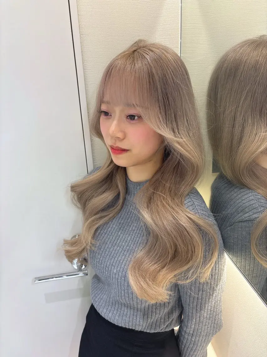ロング ヘアカラー トリートメント 顔周り🇰🇷韓国 レイヤー/モエのヘアスタイル