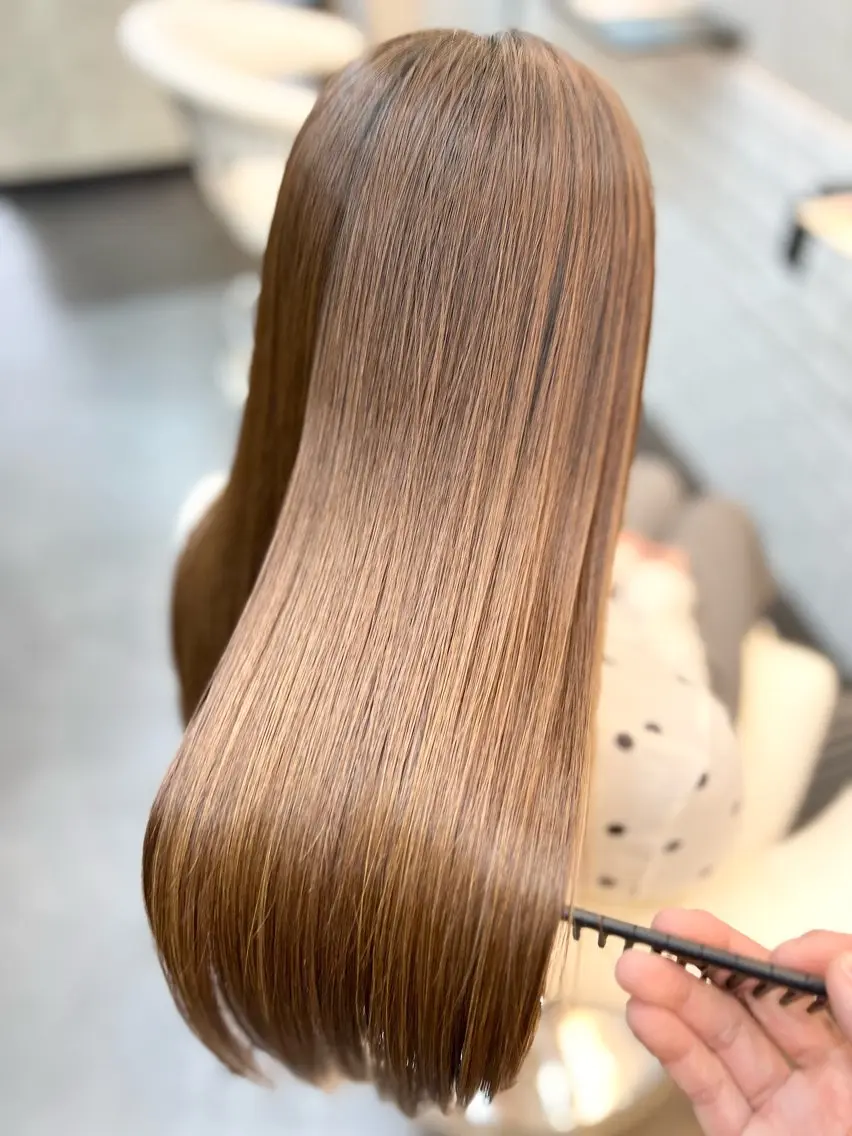 ロング ケアカラー ボブ 顔周りカット ハイライト 髪質改善 ✨艶髪・絹髪特化✨ Lit  hairのヘアスタイル