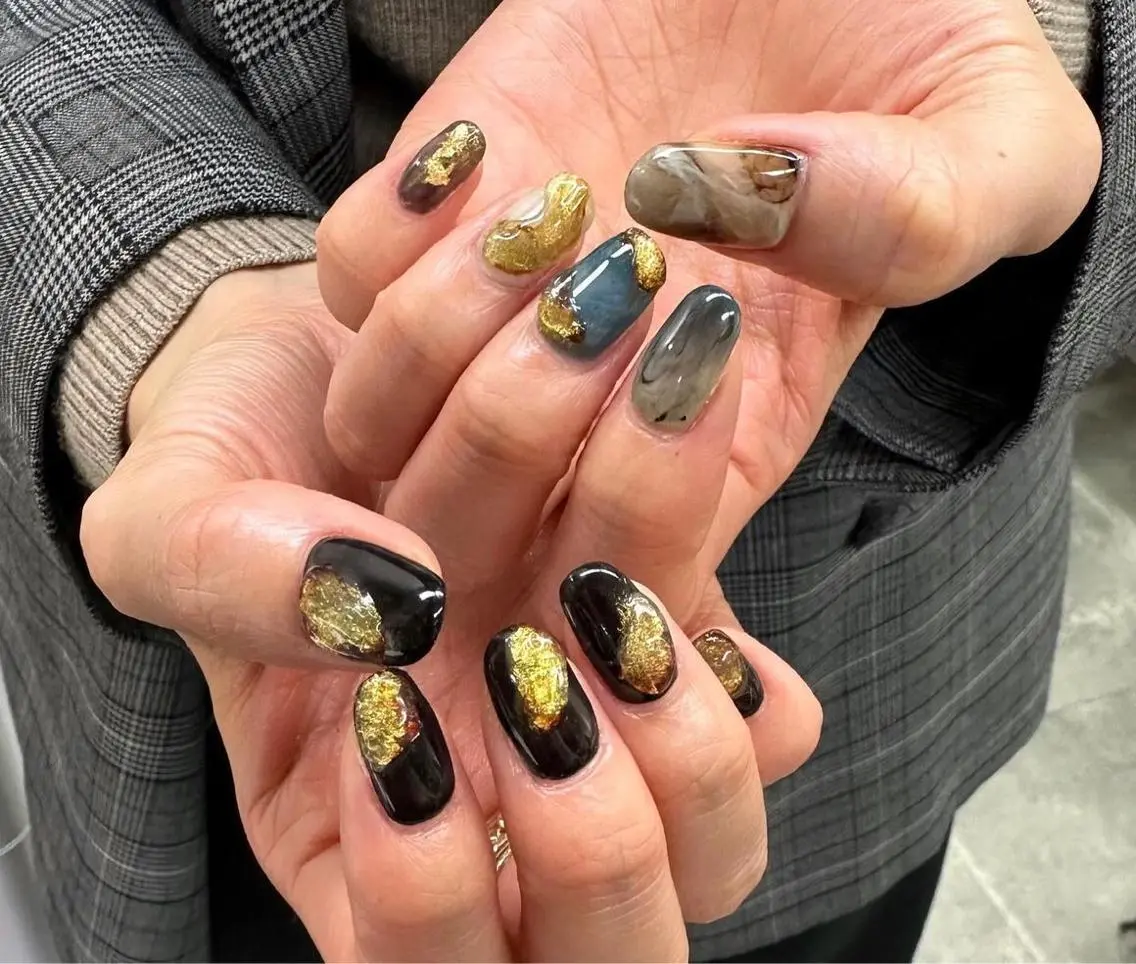 ネイル アートネイル ジェルネイル ミラーネイル ニュアンスネイル スカルプネイル nailstudio eviz新宿店のネイルデザイン