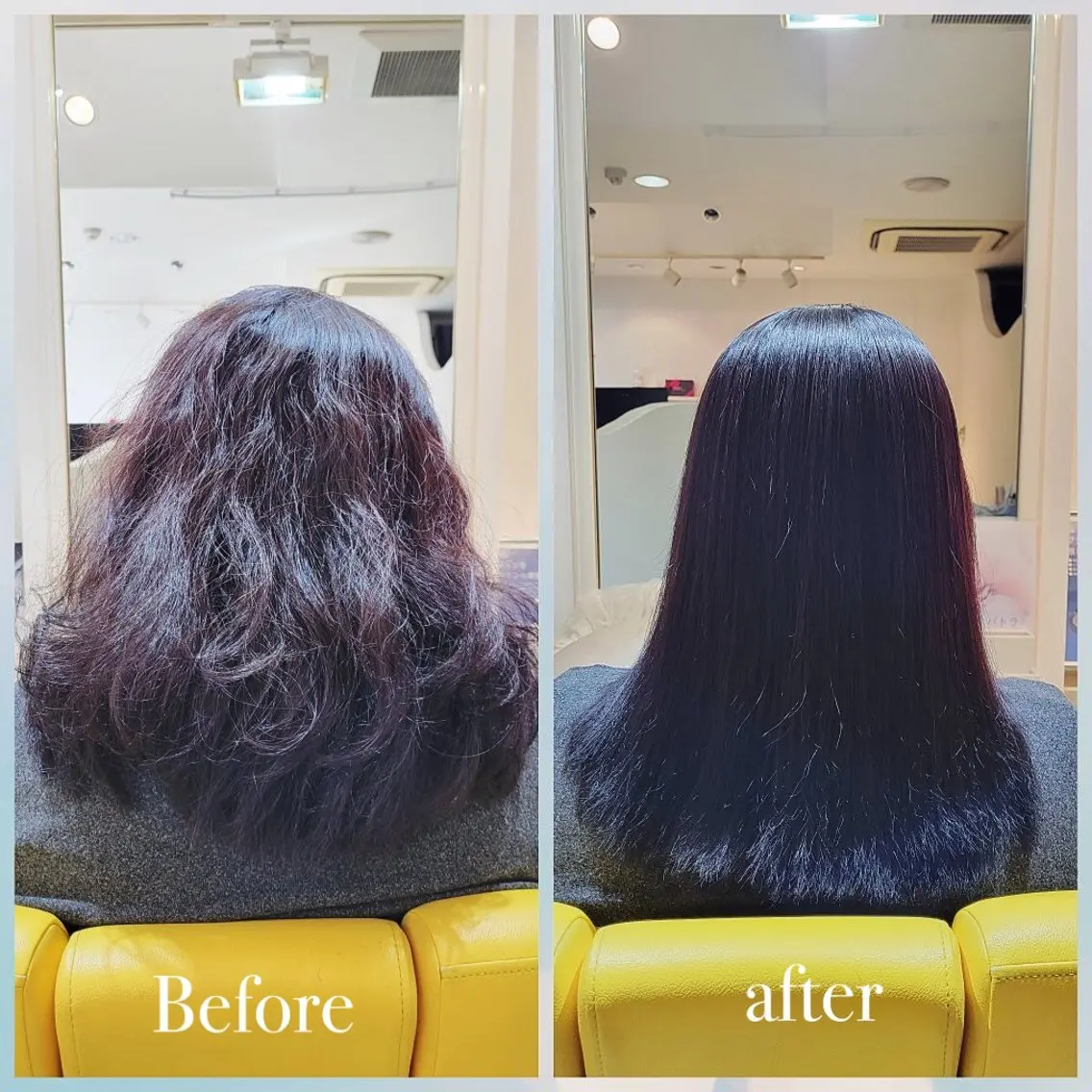 ロング くせ毛 縮毛矯正 トリートメント 酸性ストレート 加納 和枝のヘアスタイル