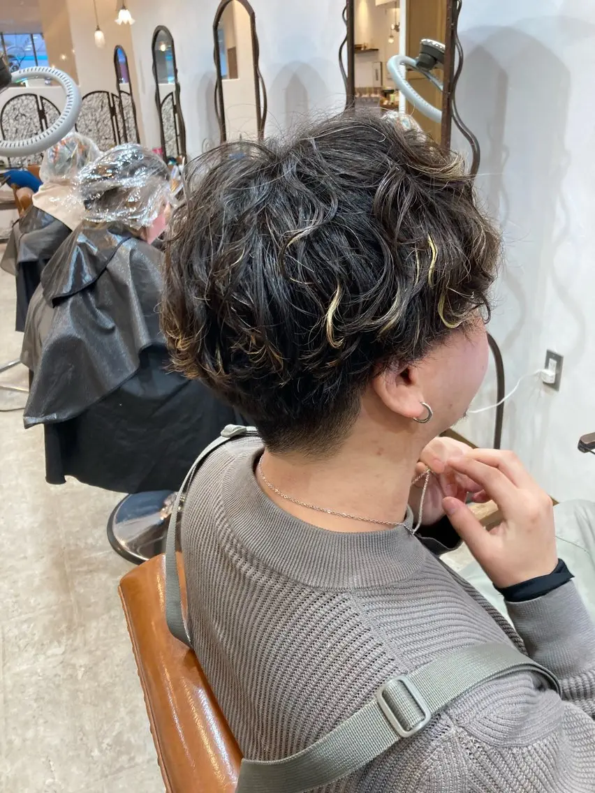ショート パーマ メンズ カット特化型 美容師/栗本のヘアスタイル