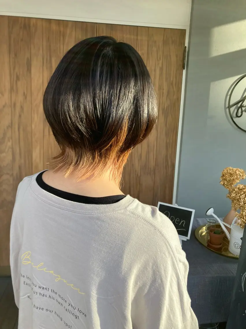 ショート カラー ウルフカット カット ヘアカラー 佐藤 悠生 メンズパーマ.カットのヘアスタイル