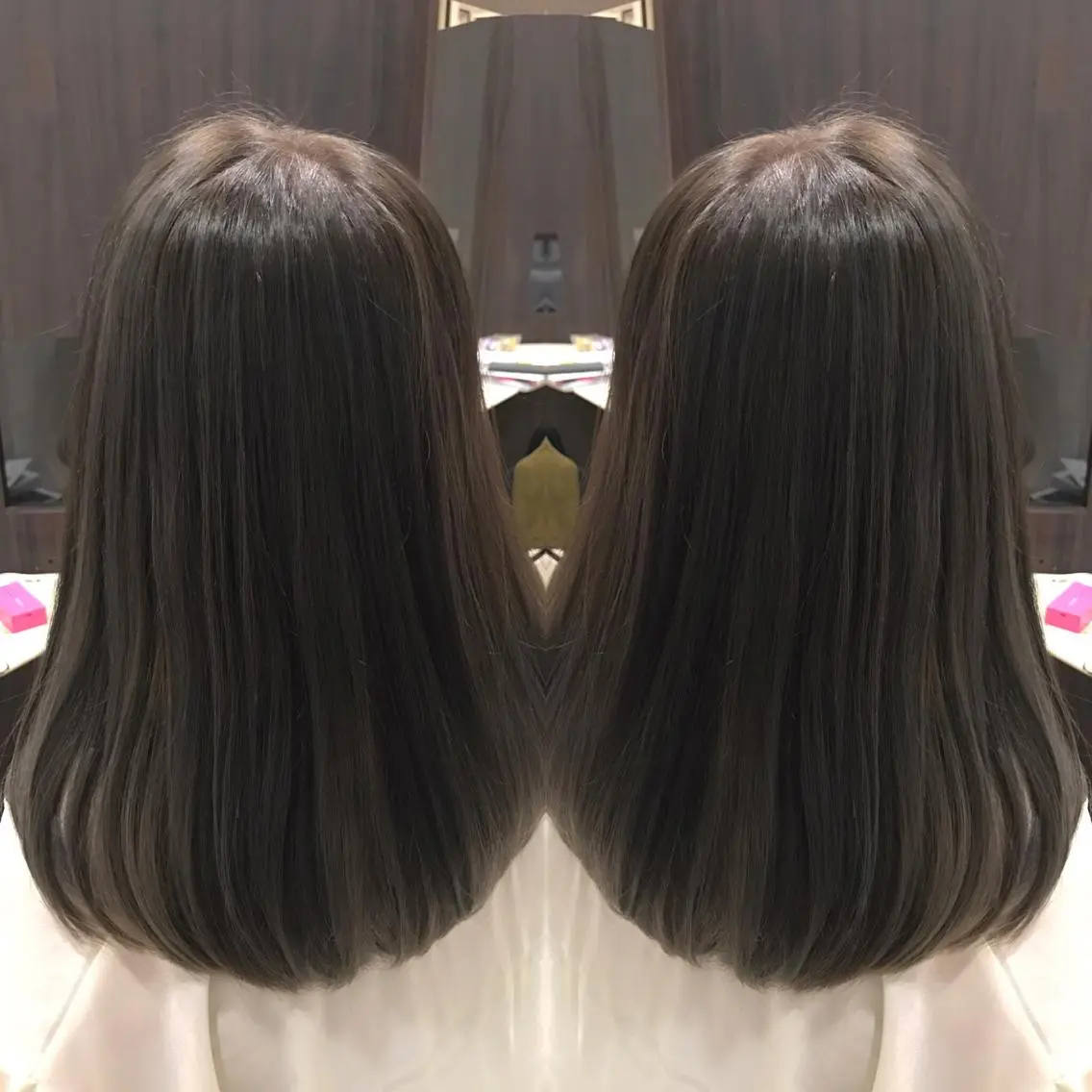 ミディアム カラー 透明感カラー グレージュ シルバー シルバーグレージュ Oopsレイヤー 加藤澄都のヘアスタイル