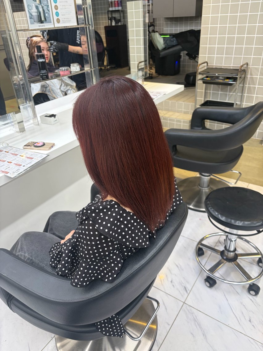 ロング カラー ヘアカラー トリートメント ヘッドスパ ヘアセット 楽人🥨ミルクティー /縮毛🥨のヘアスタイル